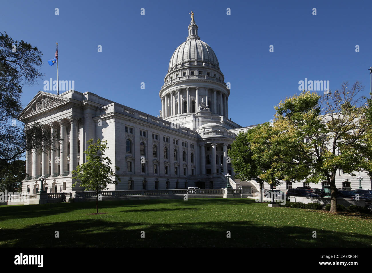 The Wisconsin State Capitol building in Madison Wisconsin. Stock Photo