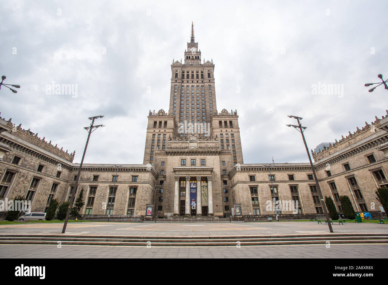 Palace of Culture and Science (Pałac Kultury i Nauki) in Warsaw, Poland. Stock Photo