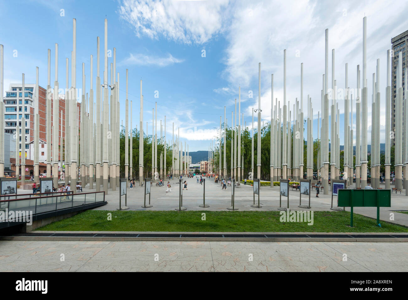 Plaza Cisneros, also known as Parque de las Luces (Lights Park), in Medellin, Colombia. Stock Photo