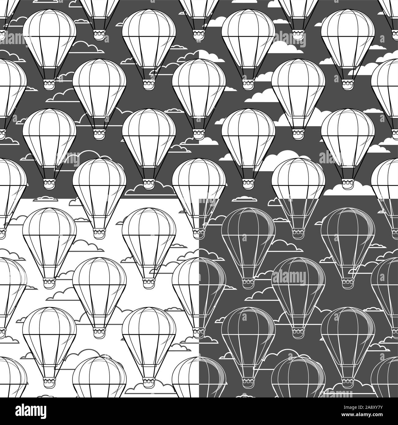 air balloons seamless pattern Stock Vector