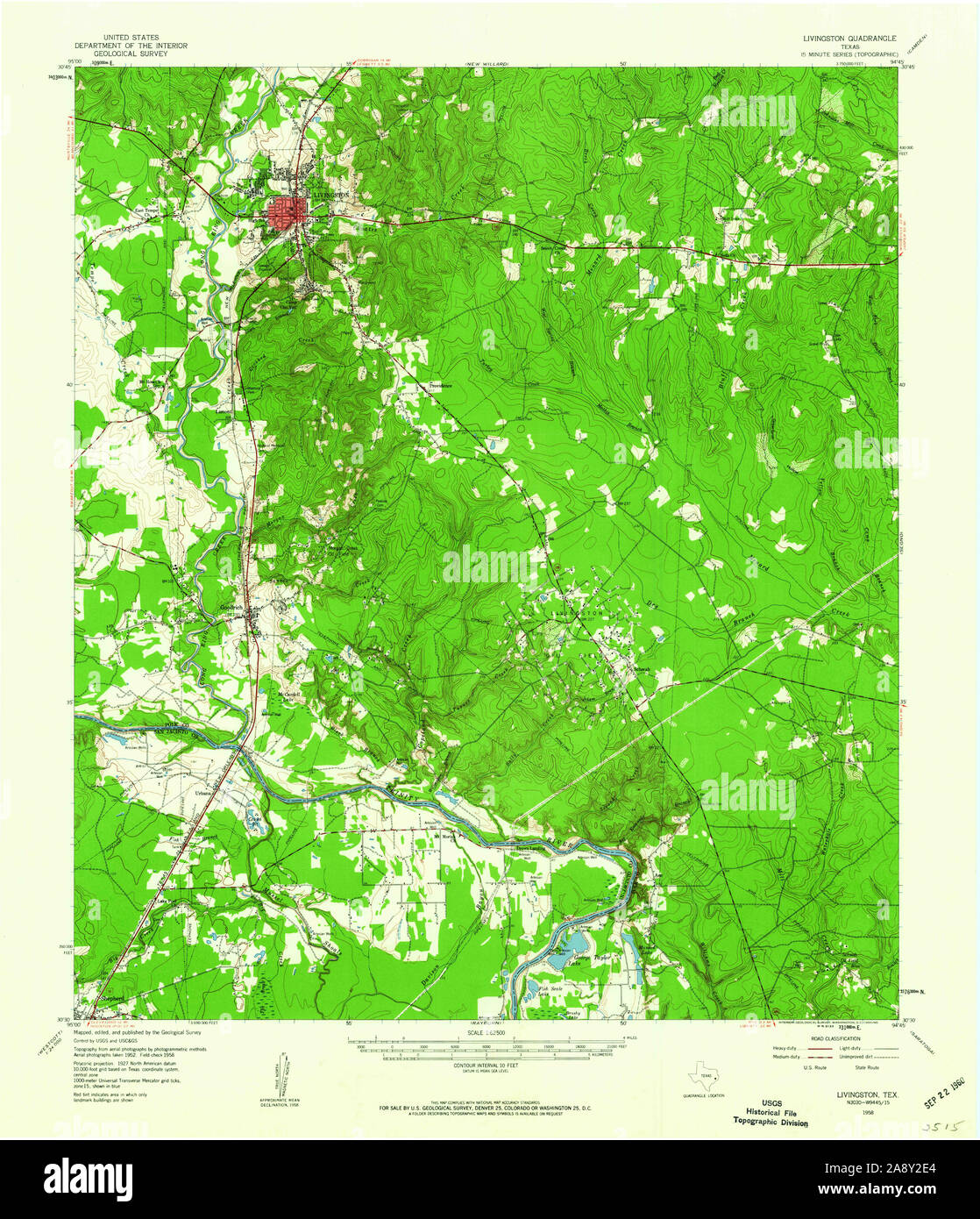 Map of livingston texas hi-res stock photography and images - Alamy