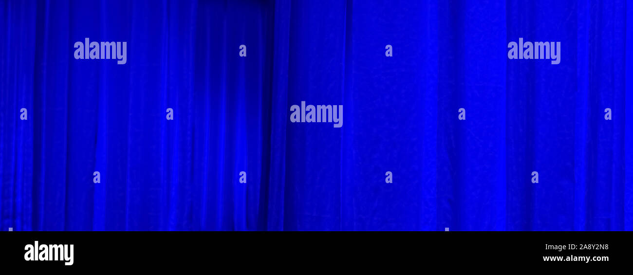 abstract horizontal background - blue curtain Stock Photo