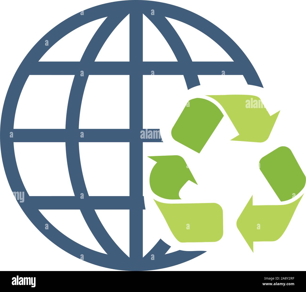 Recycling arrows and globe or earth icon. Stock Vector illustration ...