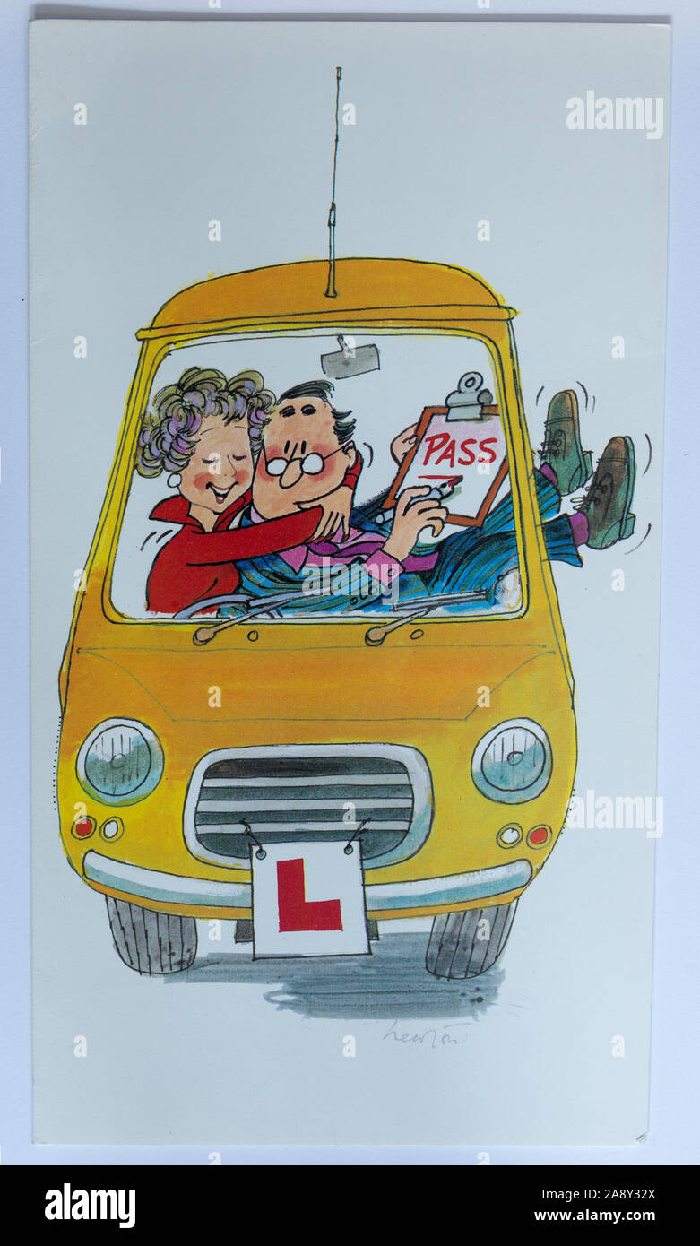 Driving test greetings card, congratulatory card for passing the test, UK Stock Photo