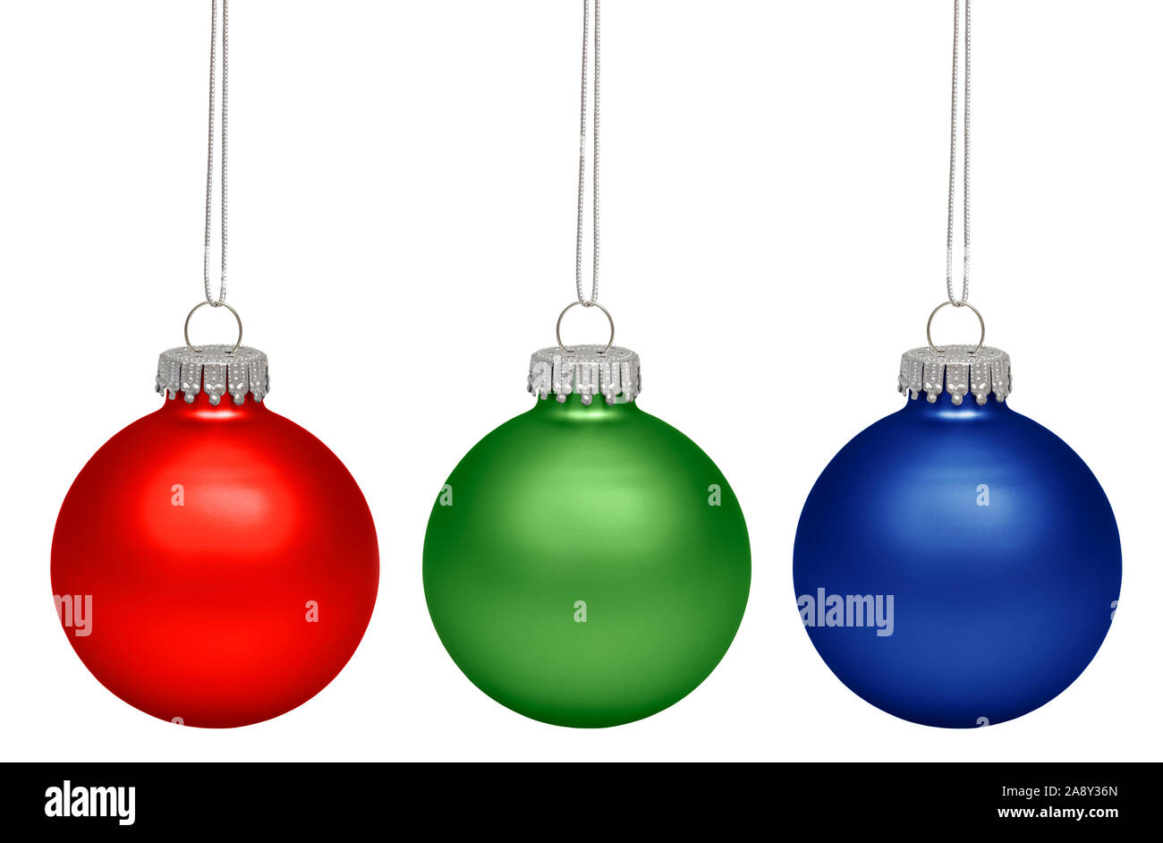 Christmas baubles isolated on white background. RGB Stock Photo