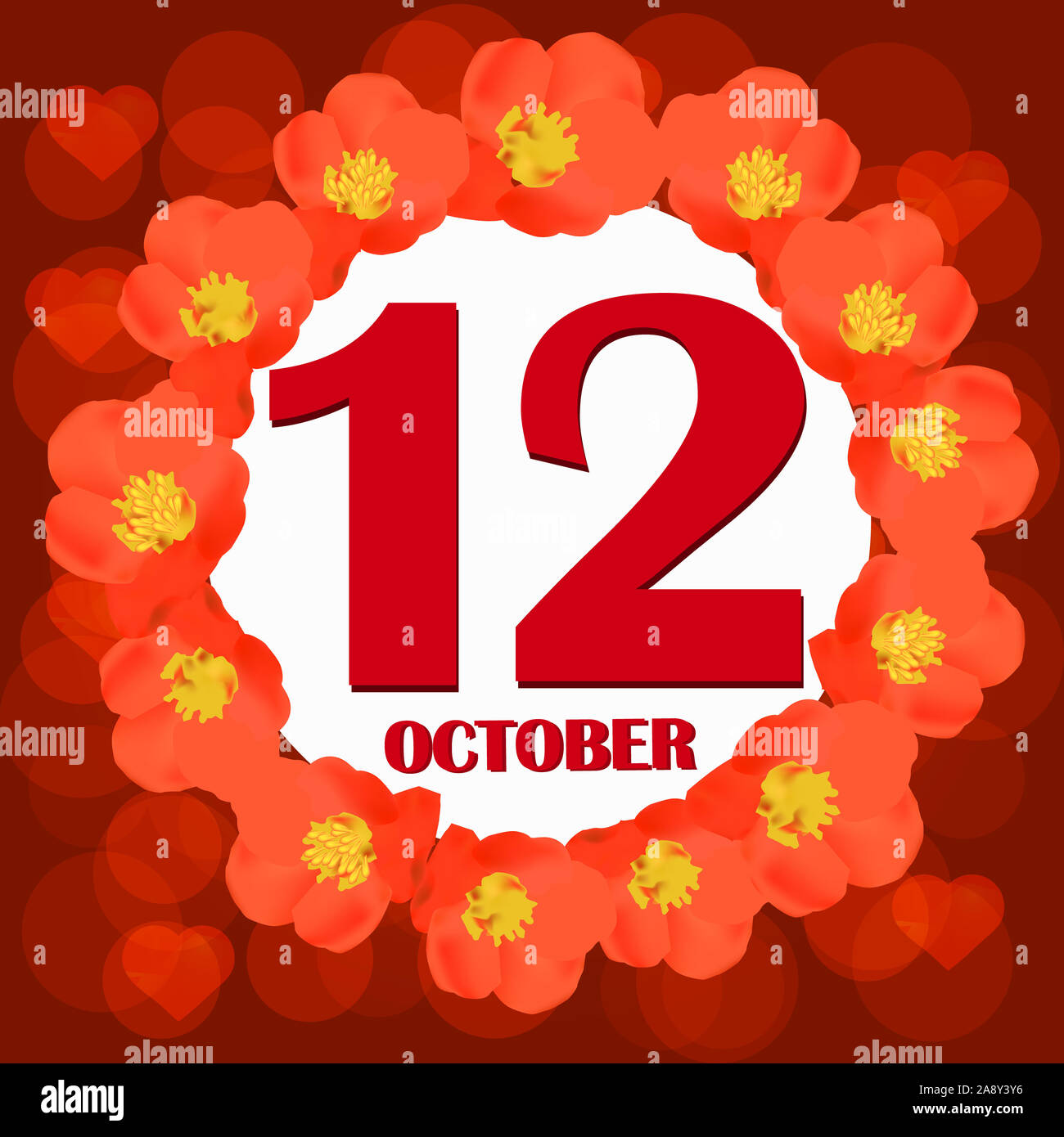 October 12 icon. For planning important day. Banner for holidays ...
