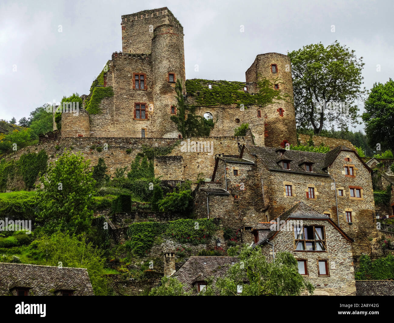 Belcastel medieval village, France Stock Photo