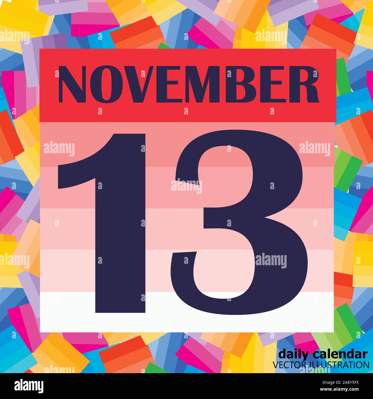 November 13 icon. For planning important day. Banner for holidays and special days. Vector