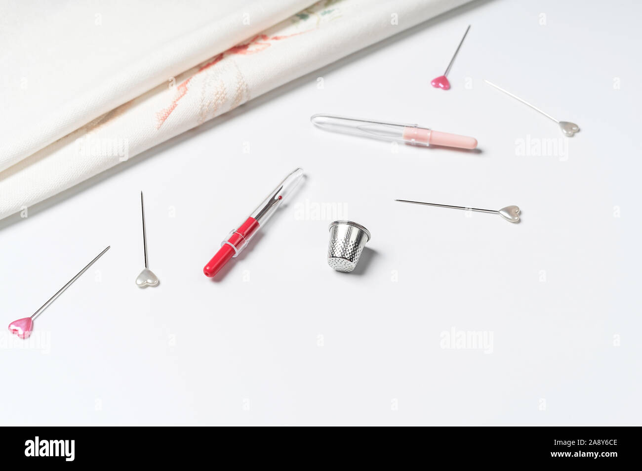 Hand Drawn Watercolor Set Embroidery Tools Isolated White Background Stock  Illustration by ©Jut_13 #210534758