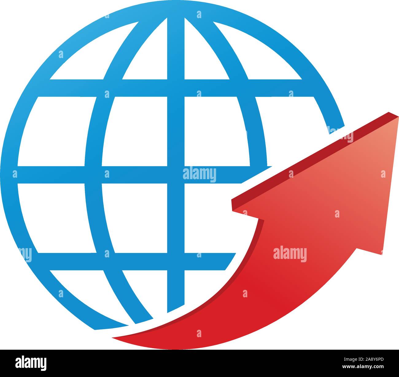 World finance business logo template. globe with arrow up. Stock Vector illustration isolated on white background. Stock Vector
