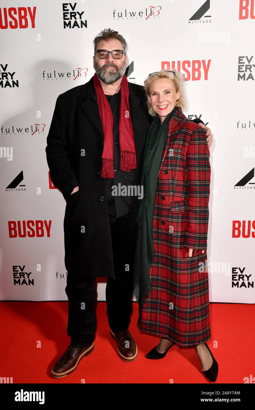 Actor and great nephew of Matt Busby, Brendan Coyle and Siobhan Finneran during the World Premiere of new feature documentary, BUSBY, at Everyman Manchester St Johns, Manchester. Stock Photo