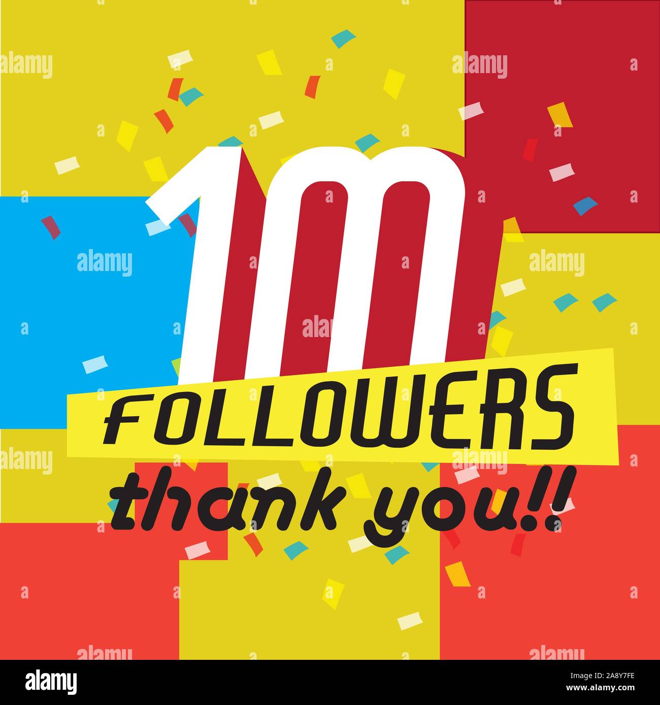 Thank you for reaching one million followers poster - Vector ...