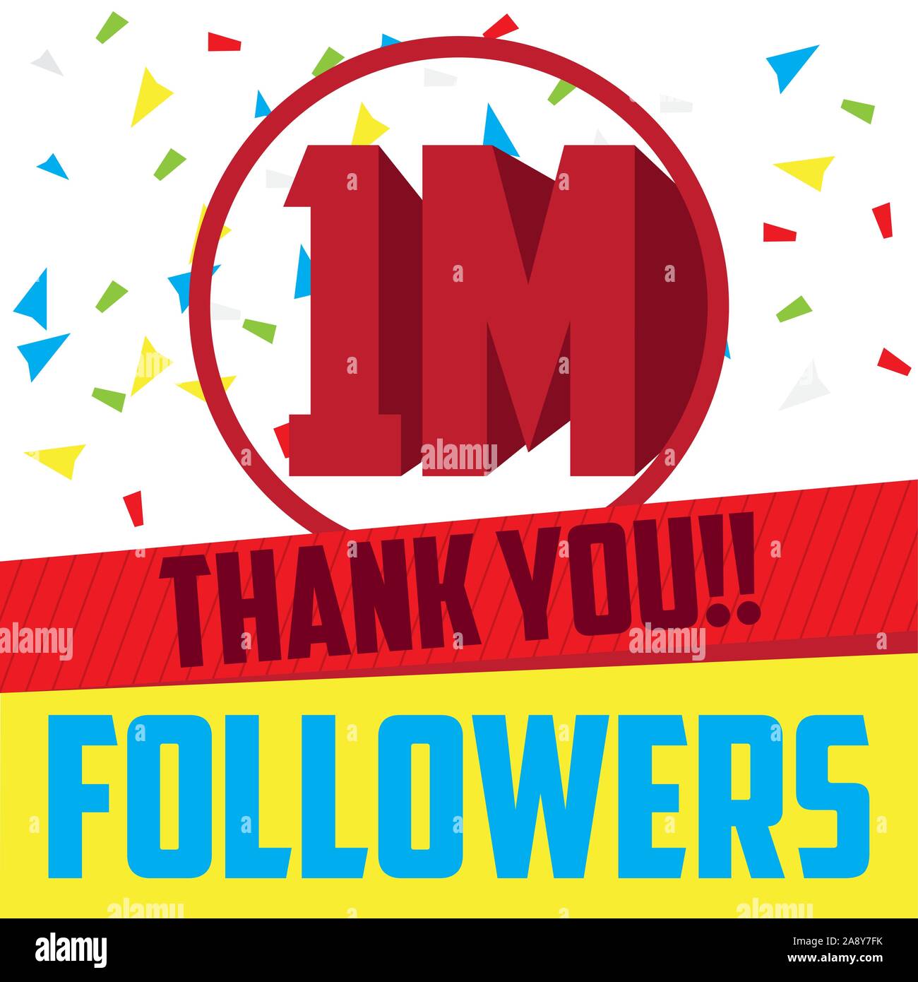 Thank you for reaching one million followers poster - Vector ...