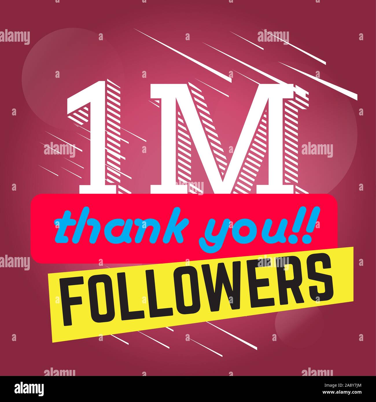 Thank you for reaching one million followers poster - Vector ...