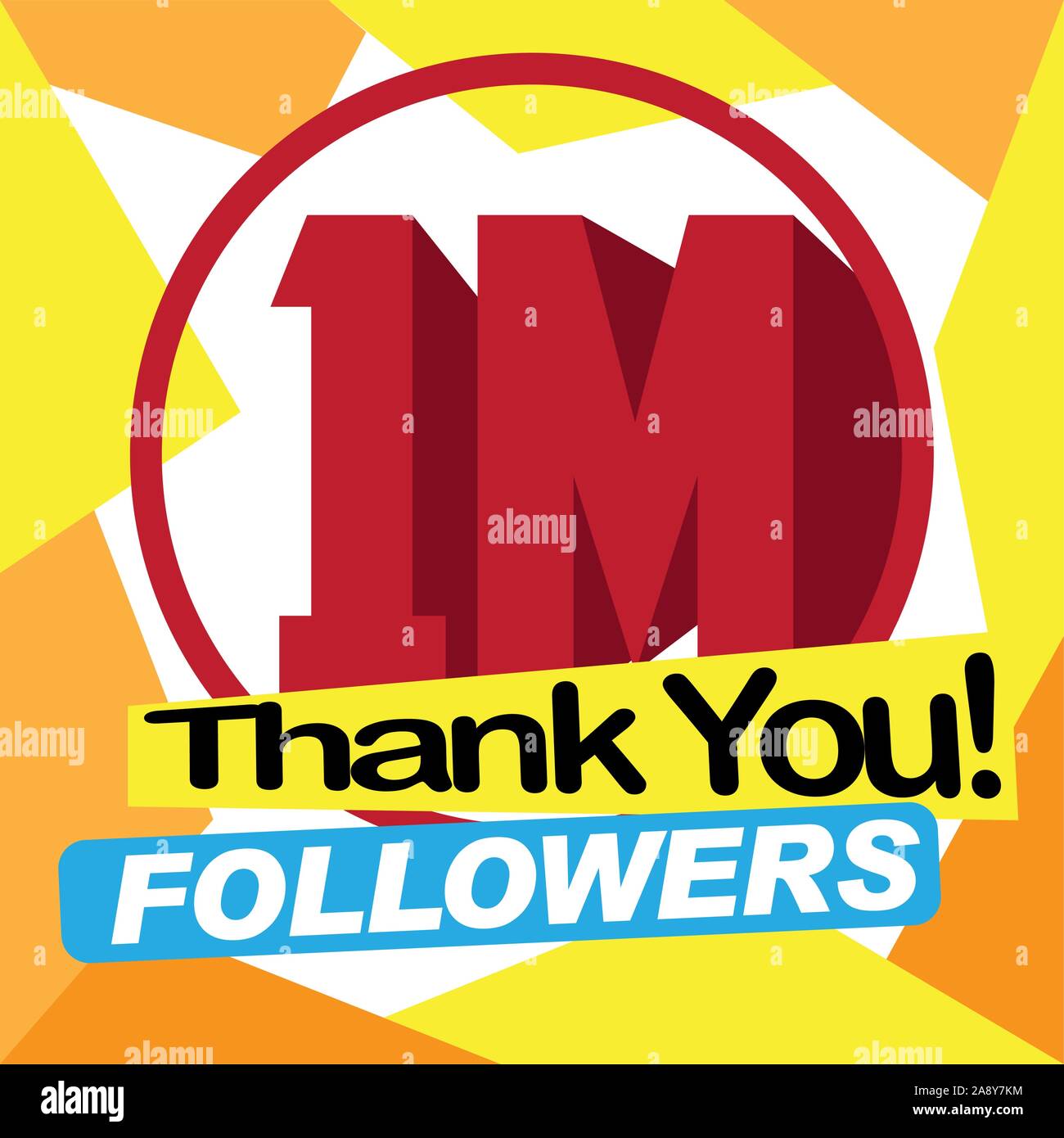 Thank you for reaching one million followers poster - Vector ...