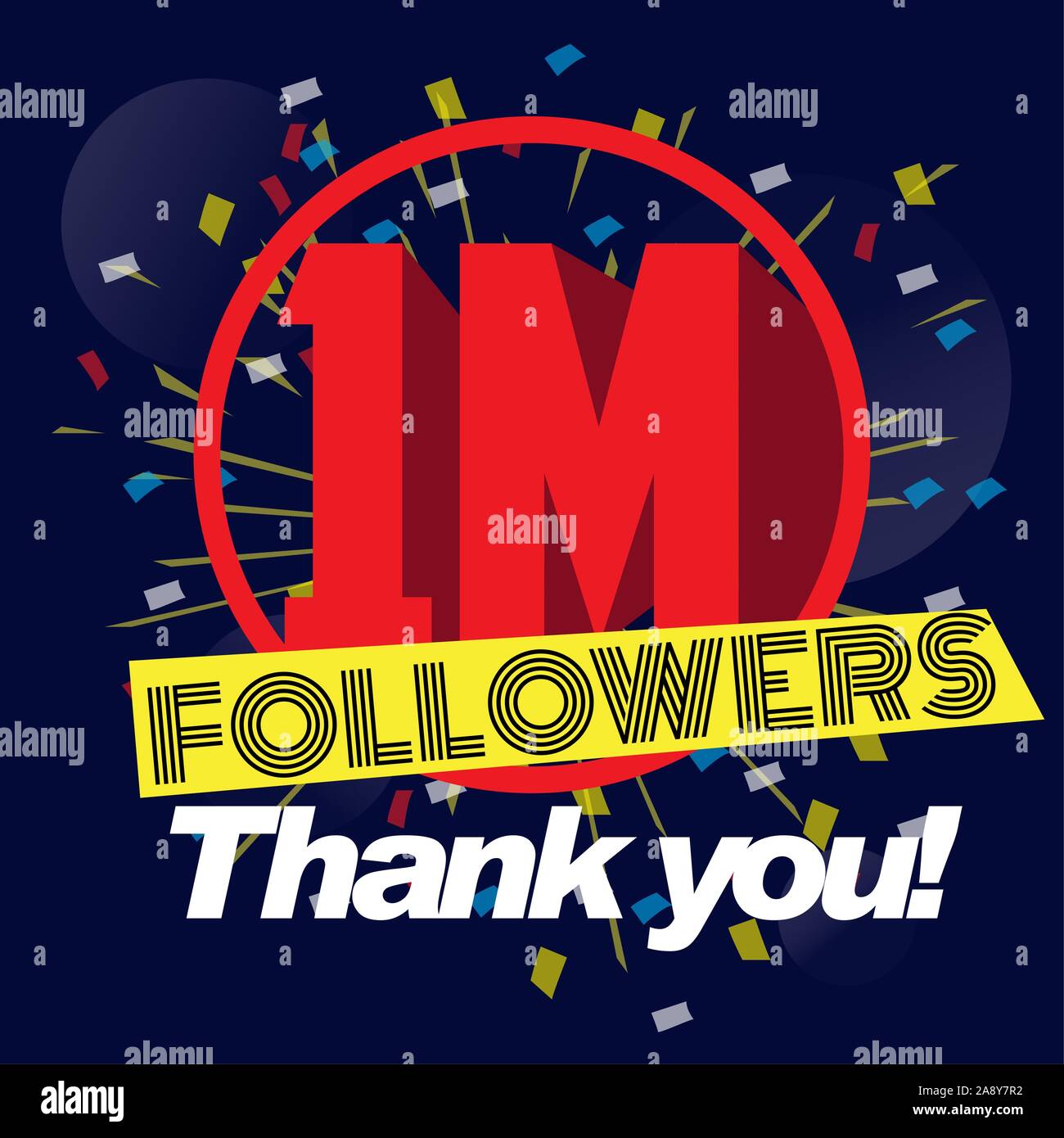 Thank you for reaching one million followers poster - Vector ...