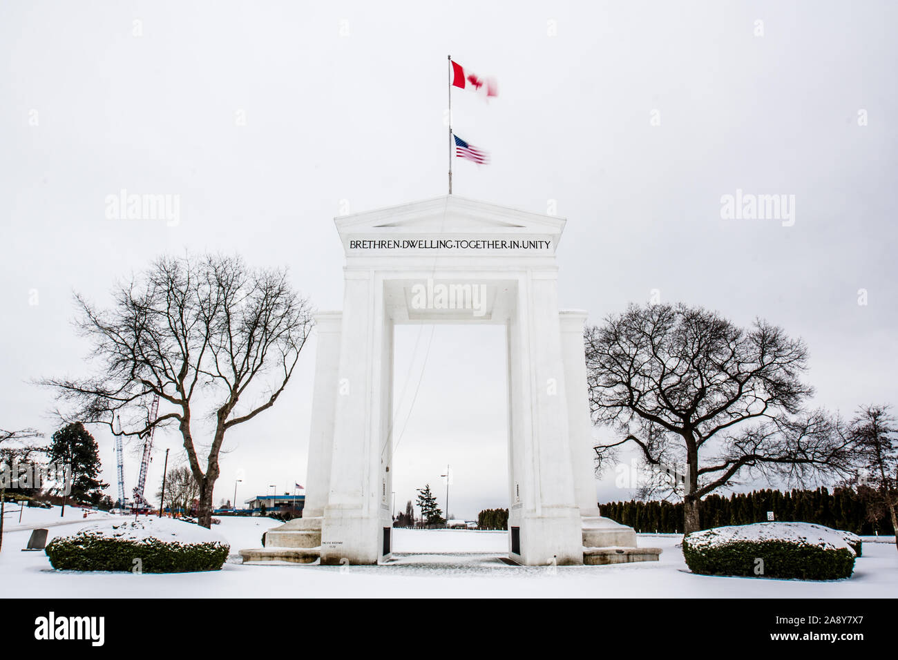 Peace Arch at the USACanada Border Crossing at Blaine/Surrey, also