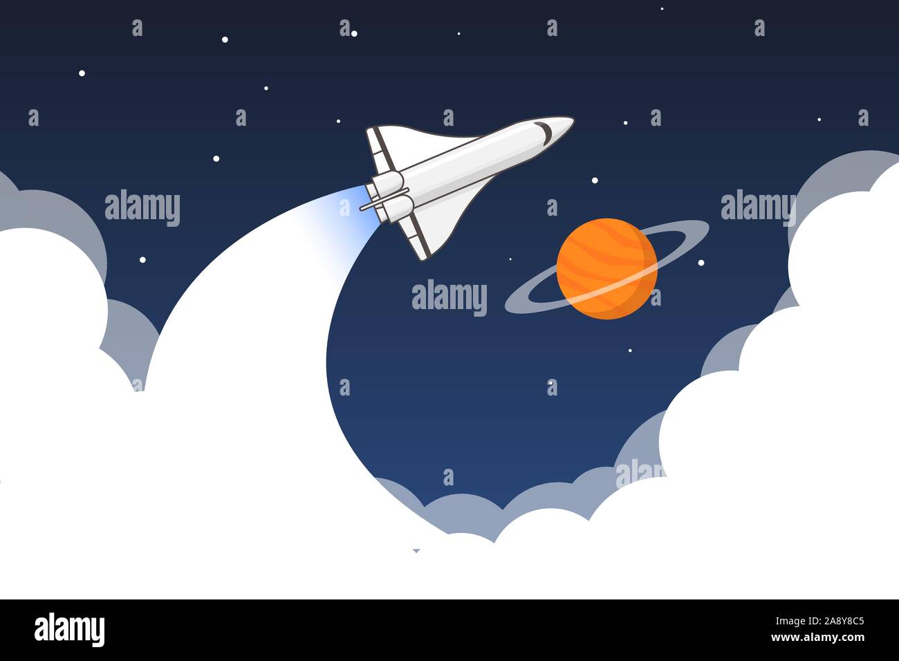Spaceship and planet Stock Vector Image & Art - Alamy