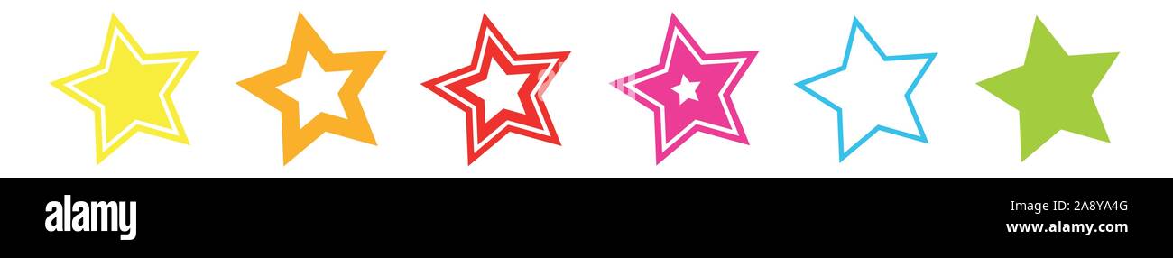 Star Colorful Colored | Icon | Logo | Variations Stock Vector