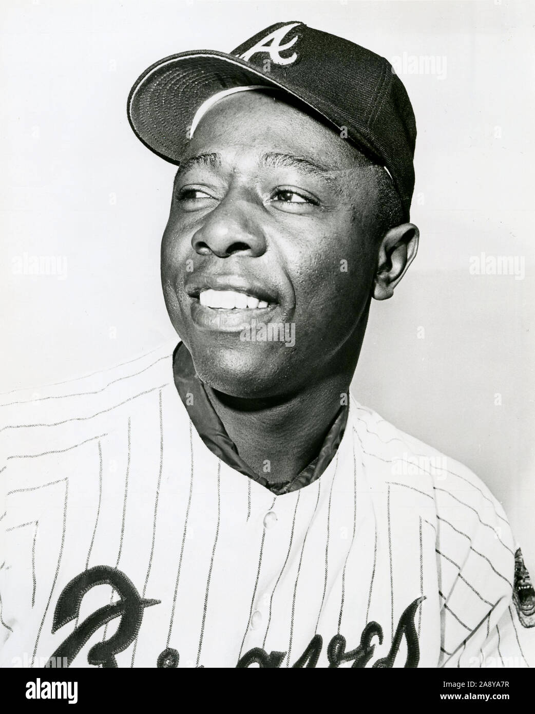 Vintage black and white photo of Hall of Fame player Hank Aaron with the  Atlanta Braves circa 1969 Stock Photo - Alamy