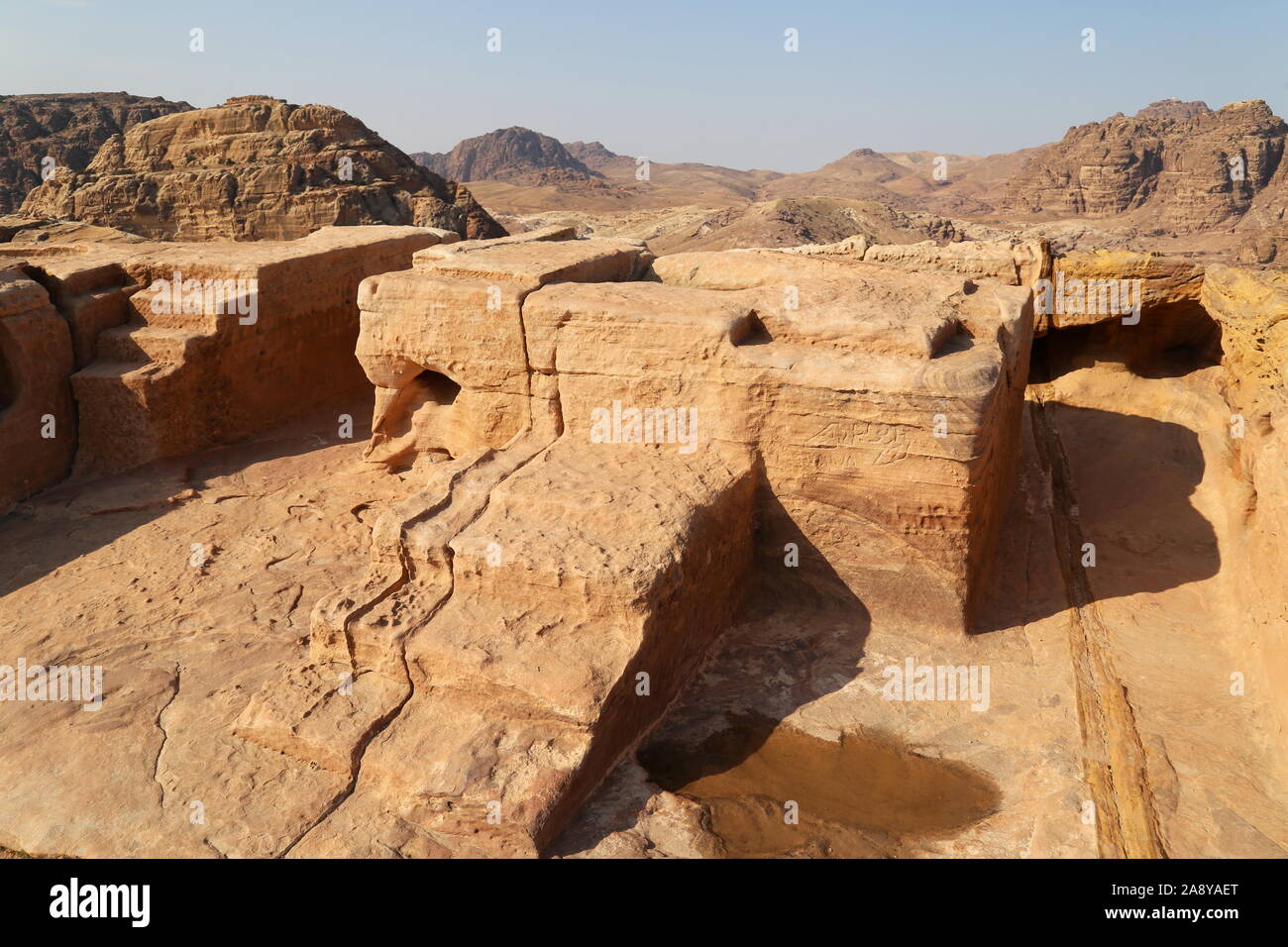 High Place of Sacrifice, Petra, Wadi Musa, Ma'an Governorate, Jordan, Middle East Stock Photo