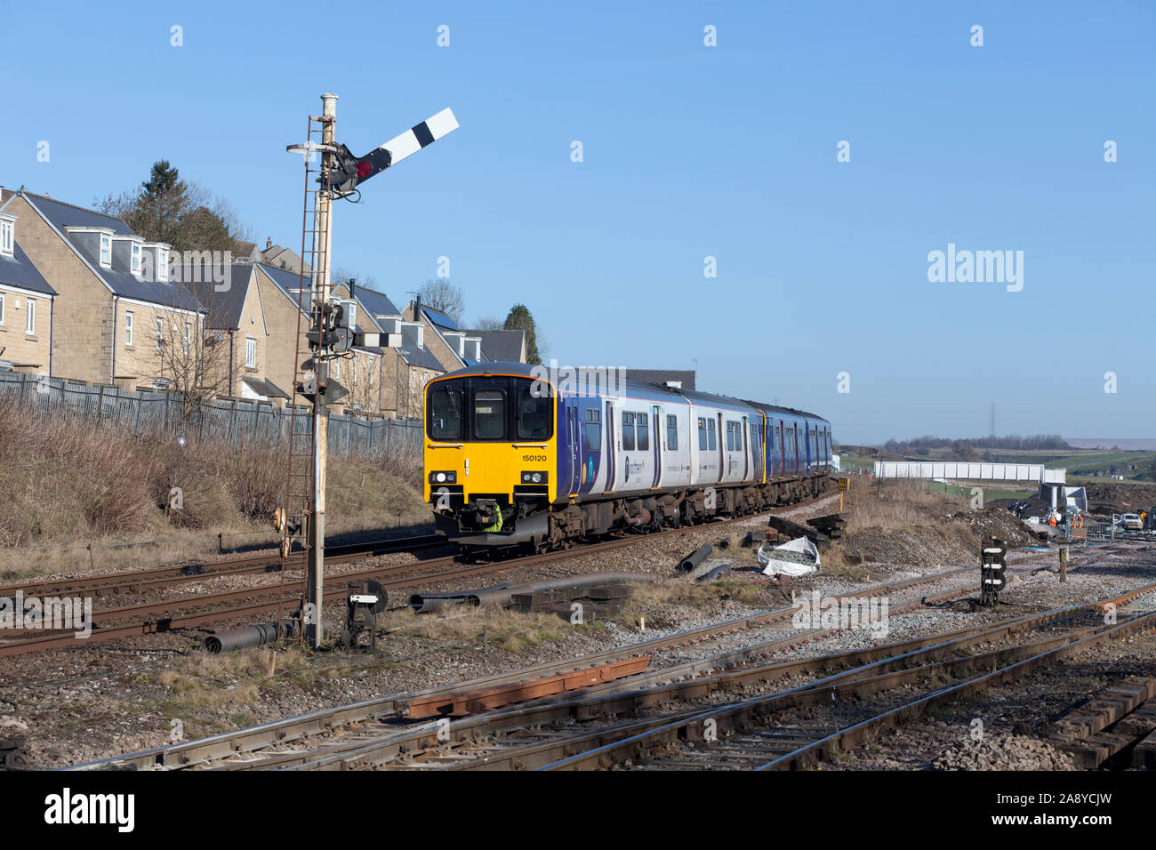 Arriva Northern Rail class 150 sprinter train arriving at Buxton ...