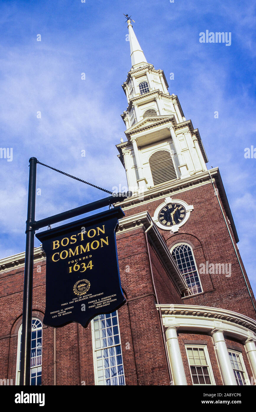 Boston church street hi-res stock photography and images - Alamy