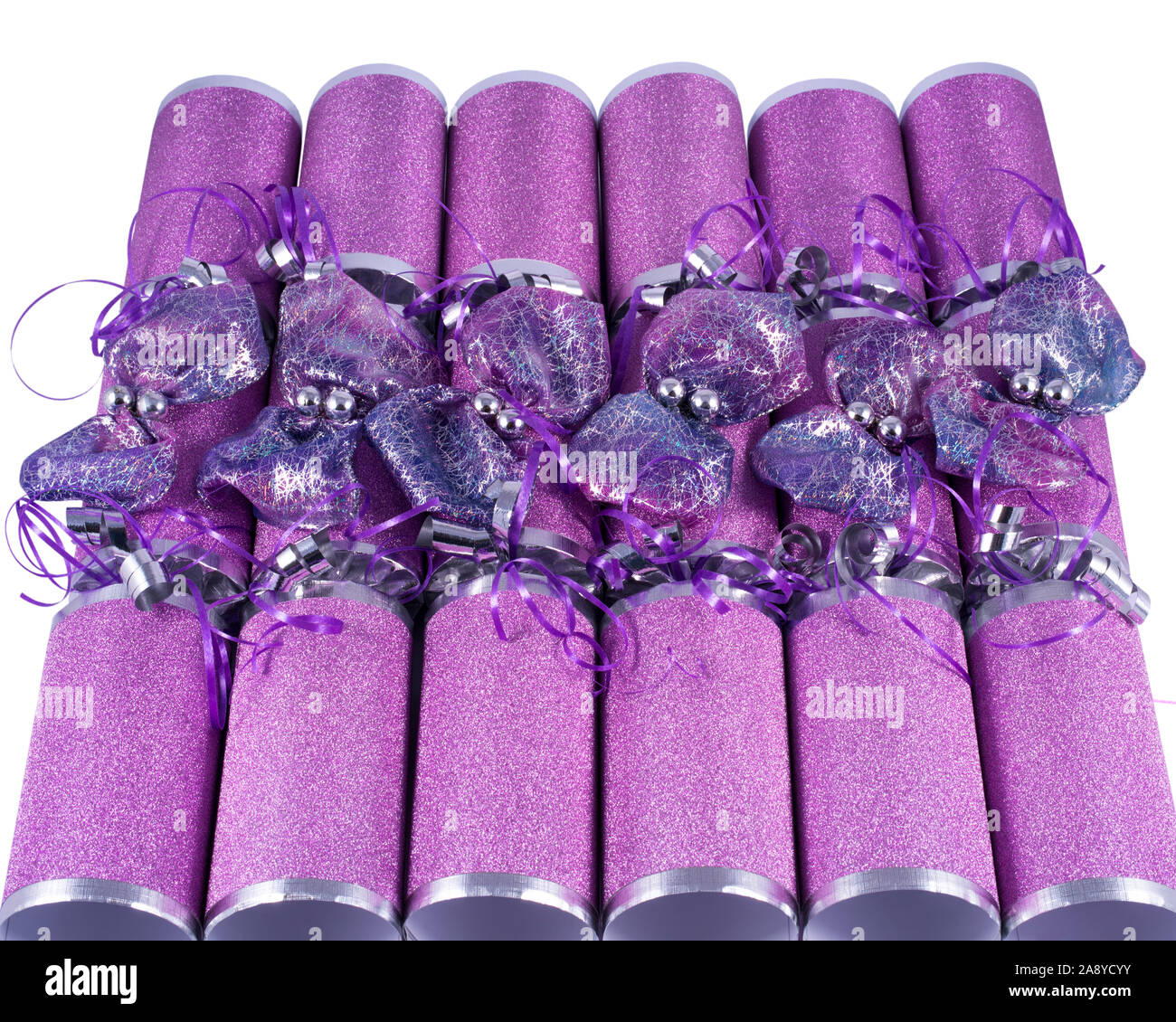 A studio shot of traditional Christmas Crackers Stock Photo Alamy