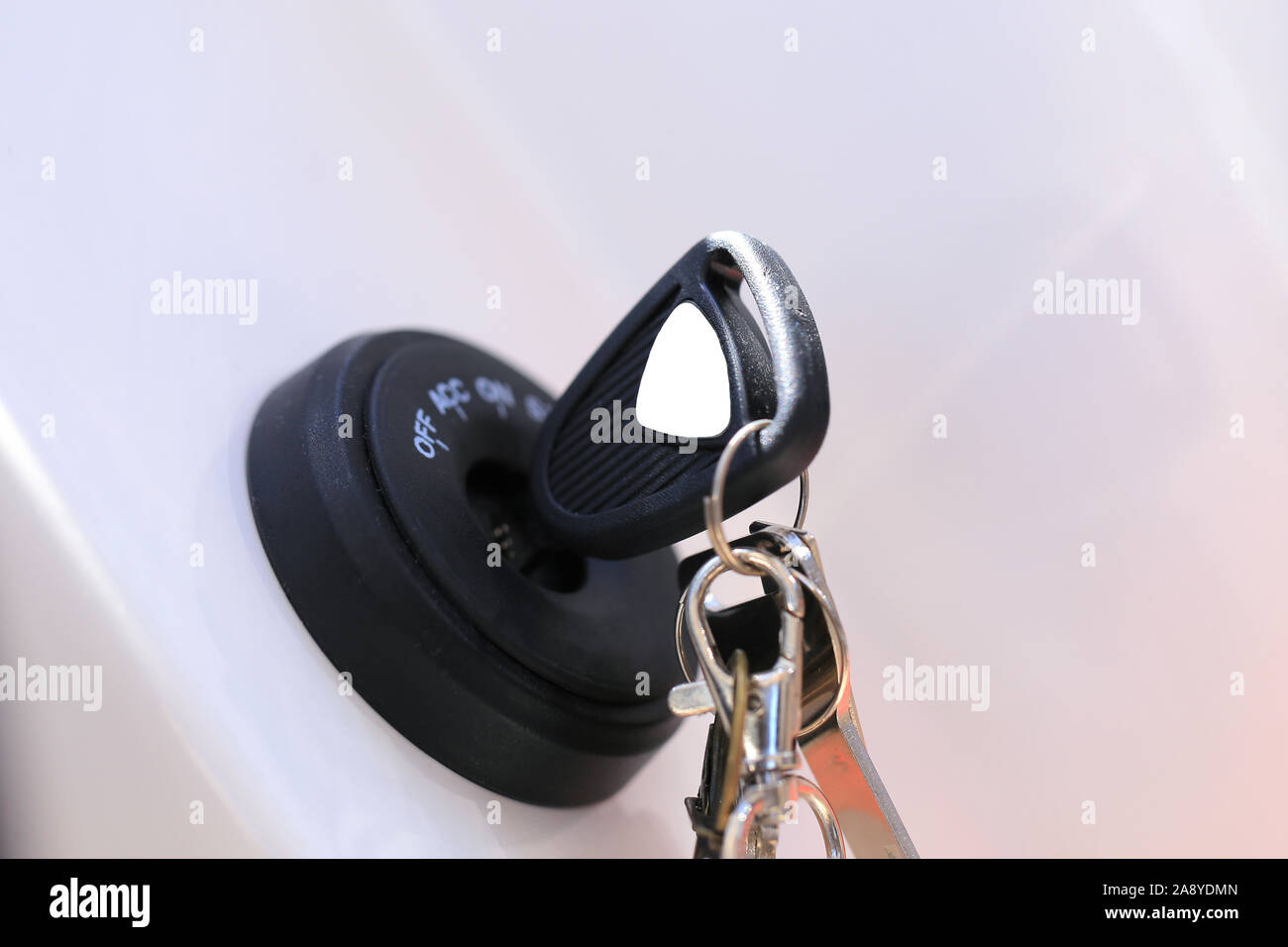 Boat key closeup and start engine motor boat Stock Photo Alamy