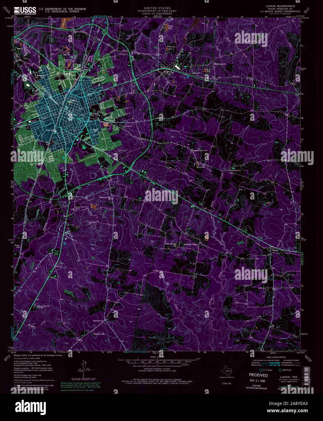 Map of lufkin texas hi-res stock photography and images - Alamy