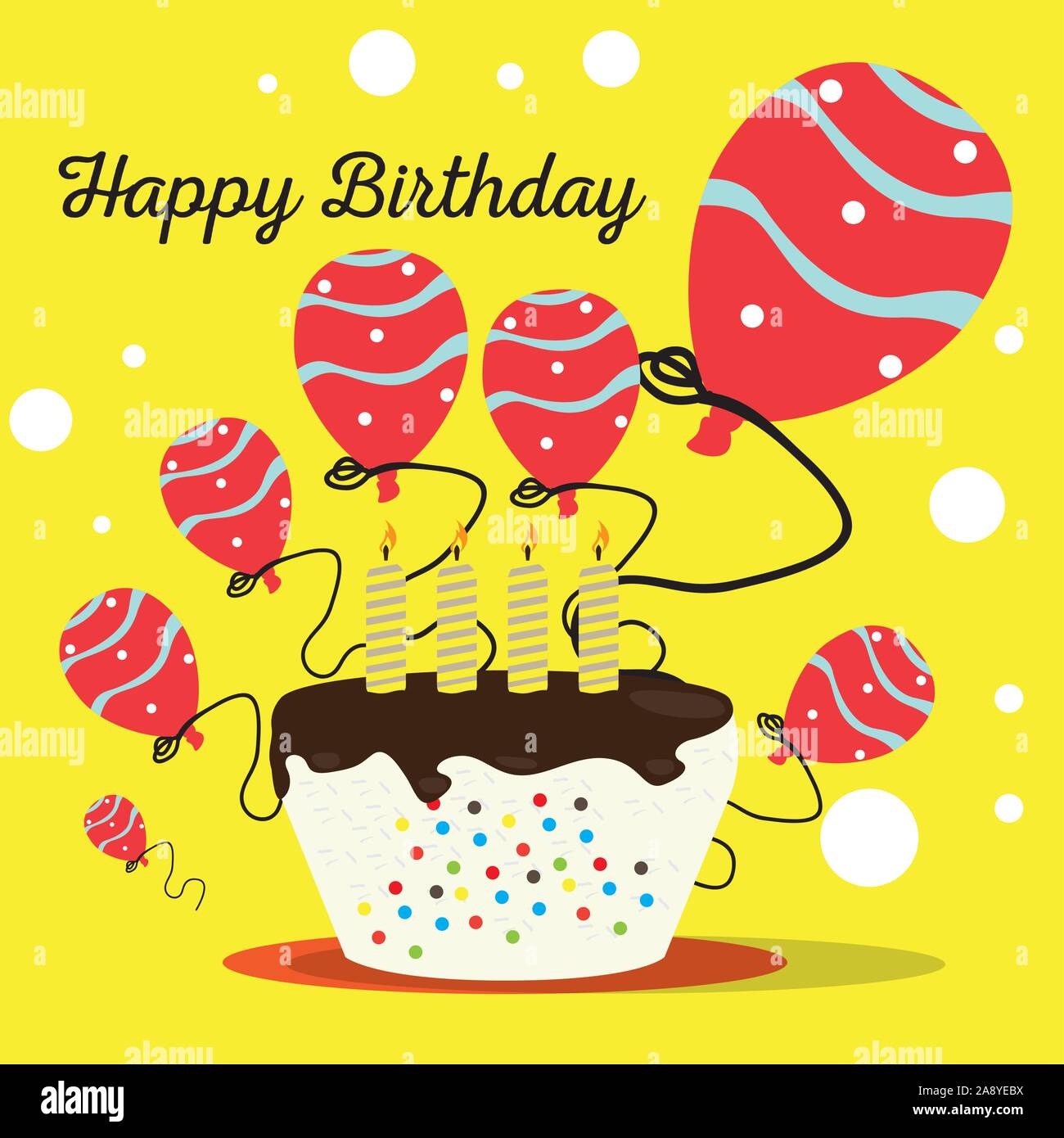 Happy birthday cake balloons card Stock Vector Images - Page 2 - Alamy
