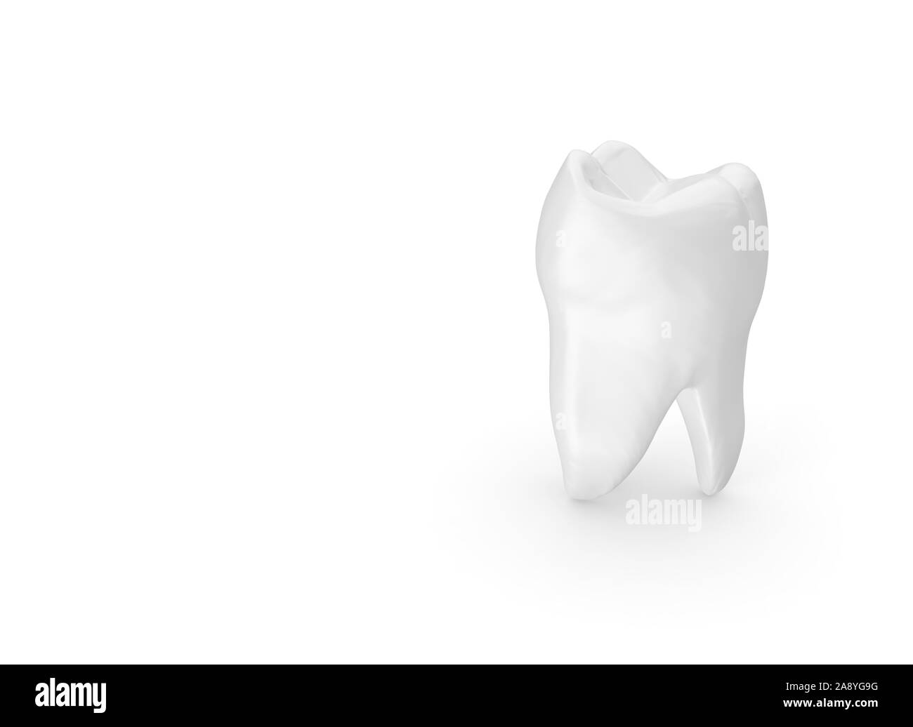 Tooth isolated on white Background 3D Rendering Stock Photo - Alamy