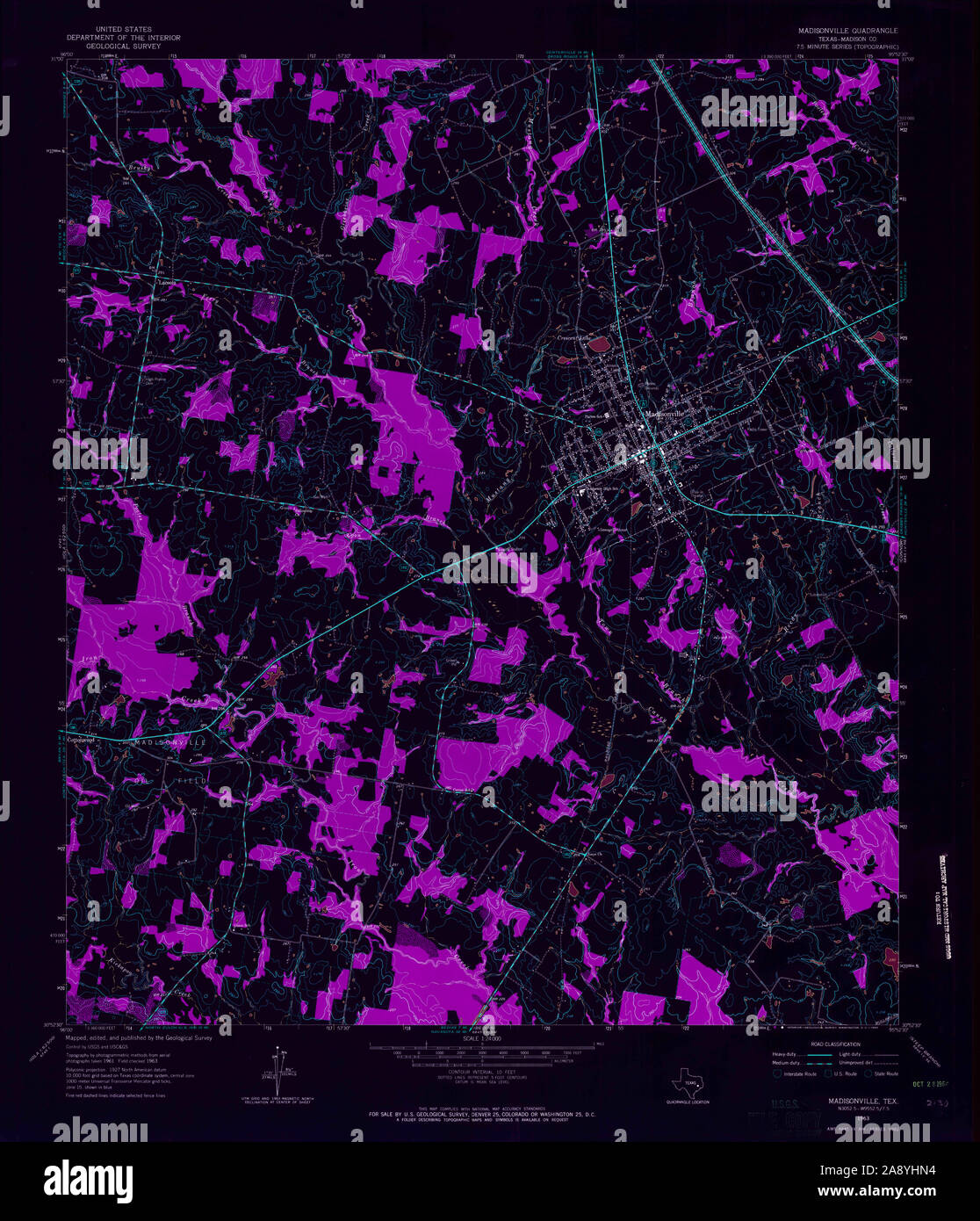 Madison Tx Map Madisonville map hi-res stock photography and images - Alamy
