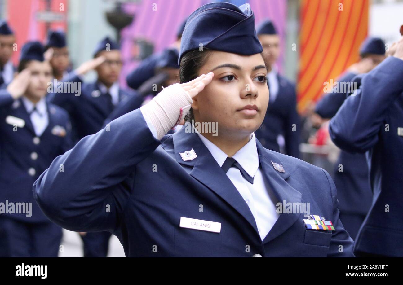New York, New York, USA. 11th Nov, 2019. All branches of U.S. military service participated in the Veterans Day Parade today in New York City. Credit: Staton Rabin/ZUMA Wire/Alamy Live News Stock Photo