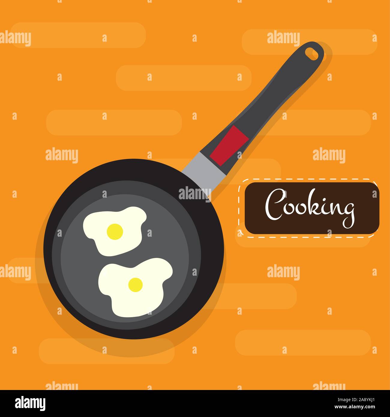Isolated frying pan over a colored background Vector Stock Vector