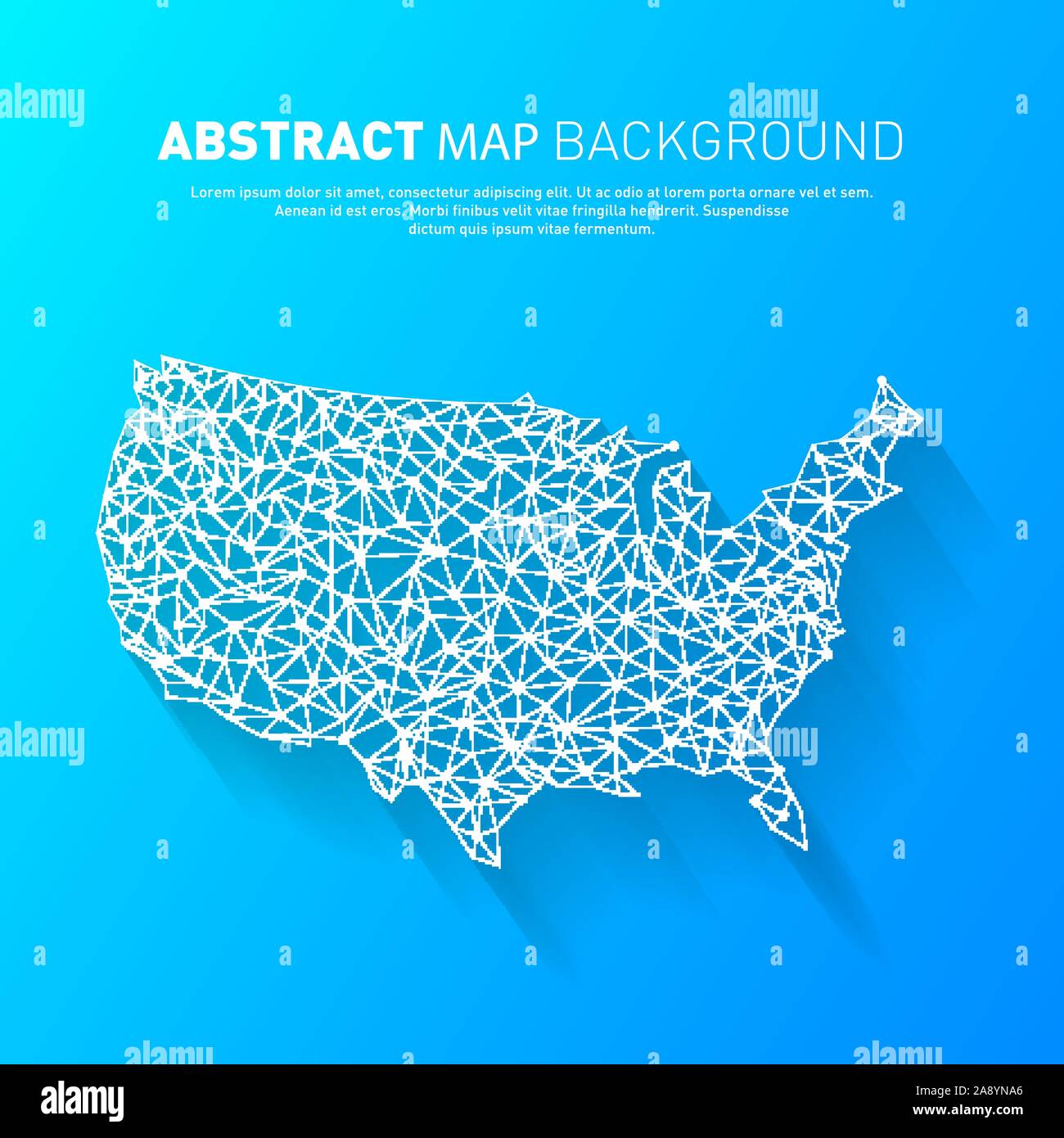 Abstract United States line map, vector, illustration, eps file Stock