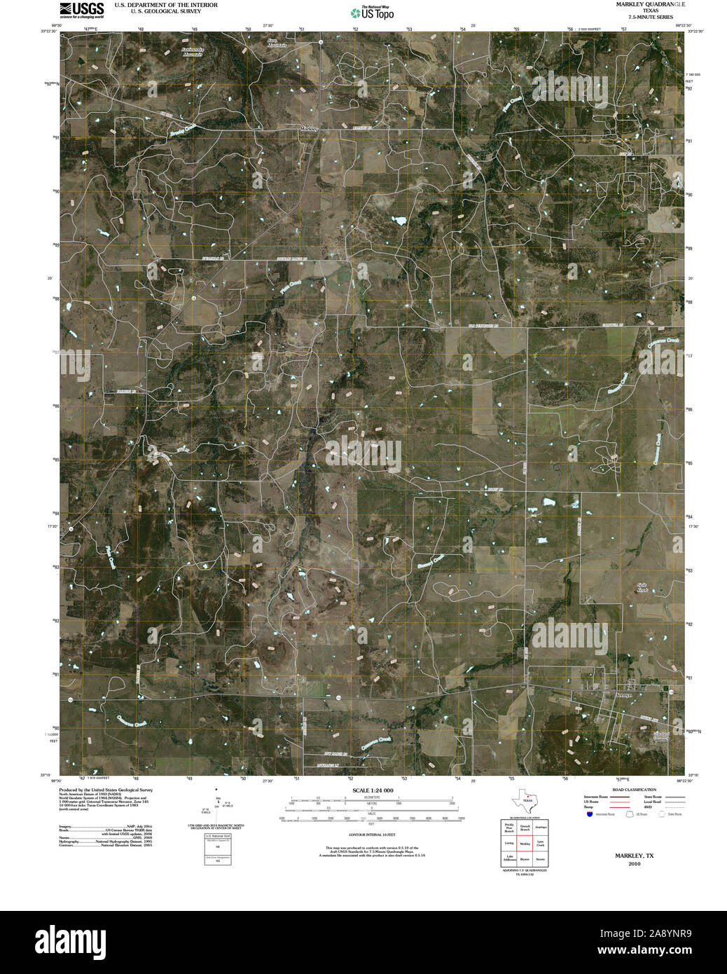 USGS TOPO Map Texas TX Markley 20100505 TM Restoration Stock Photo