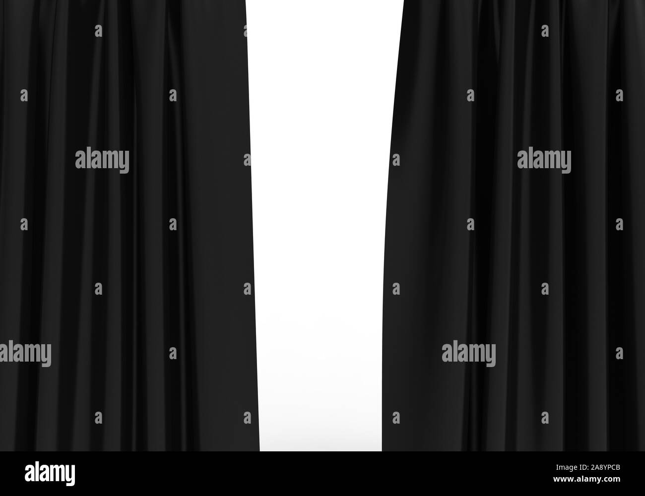 Black Curtain isolated on white 3D Rendering Stock Photo - Alamy