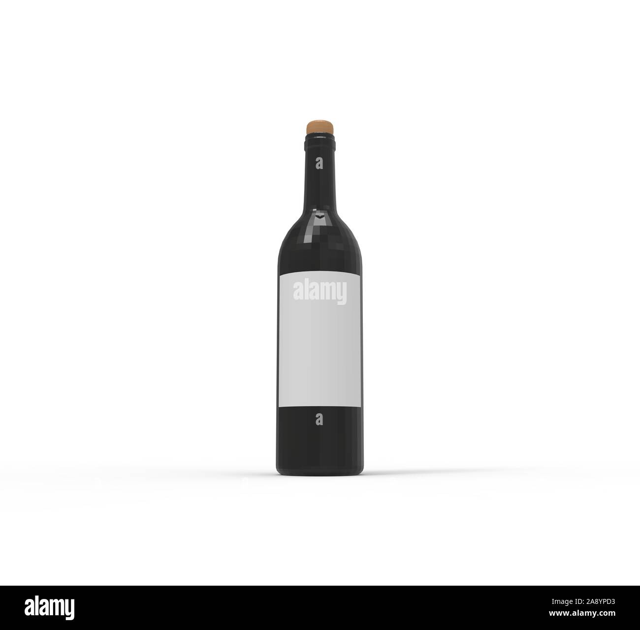 Wine Bottle on White Background 3D Rendering Stock Photo Alamy