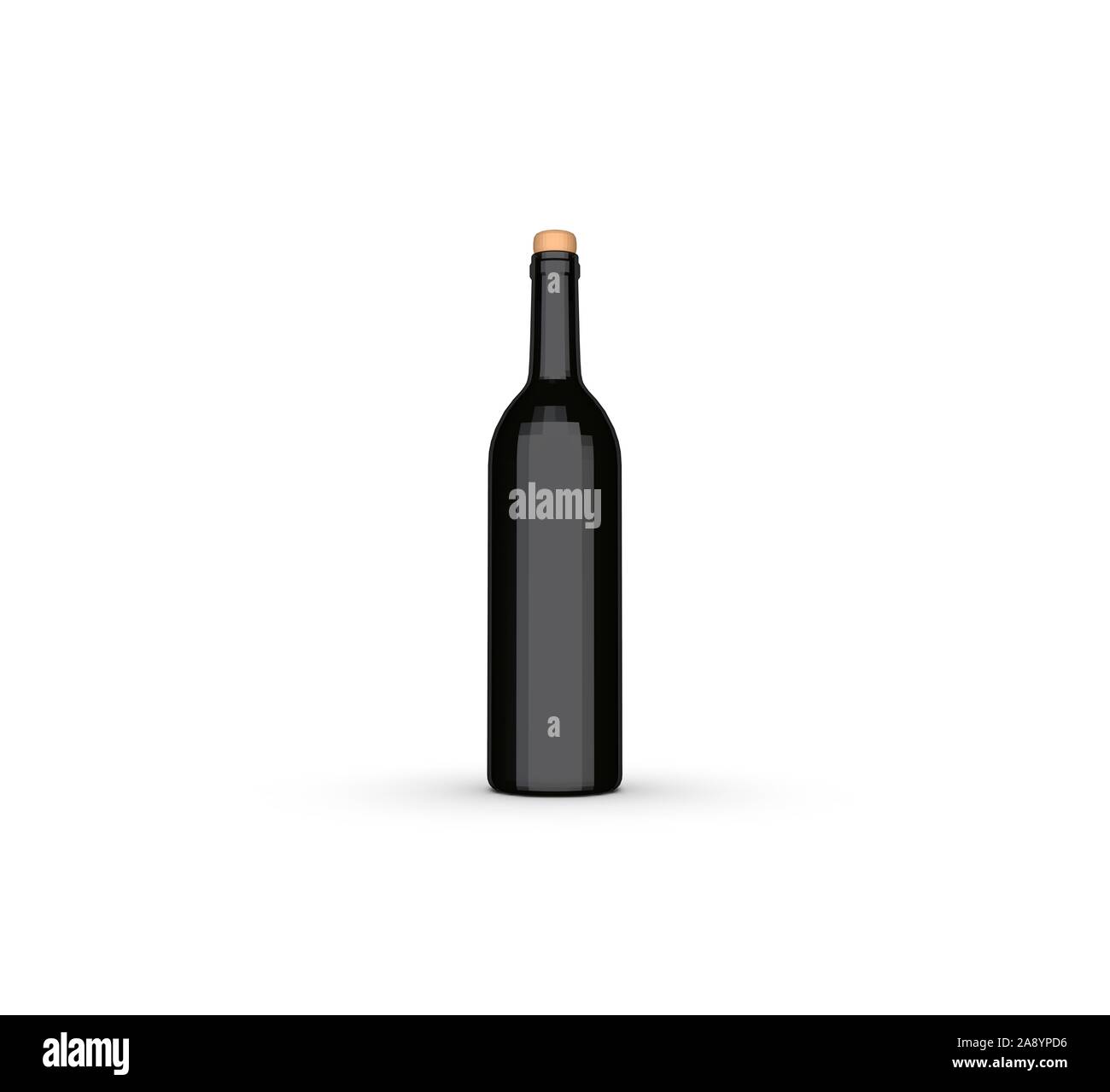 Wine Bottle on White Background 3D Rendering Stock Photo Alamy