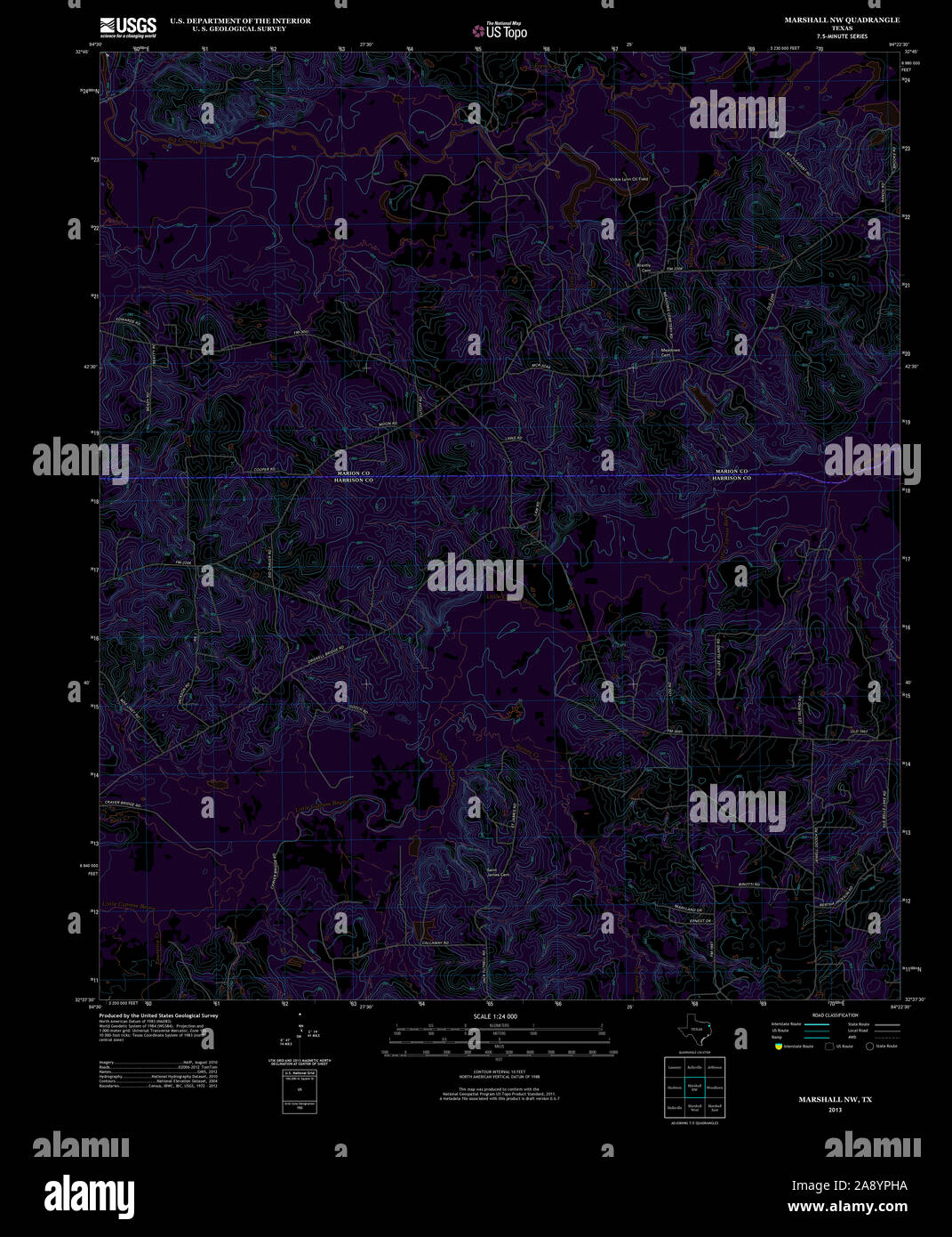 Map of marshall texas hi-res stock photography and images - Alamy