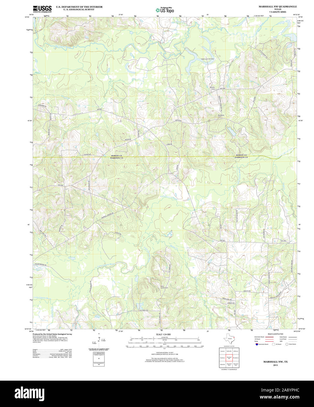 Map of marshall texas Cut Out Stock Images & Pictures - Alamy
