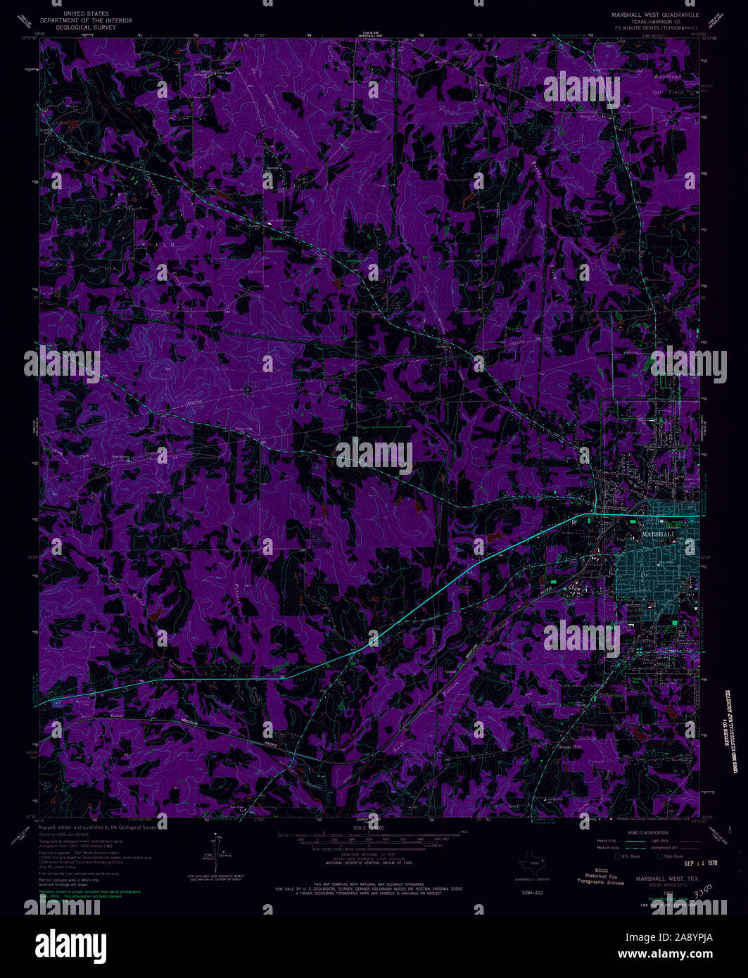 Map of marshall texas hi-res stock photography and images - Alamy