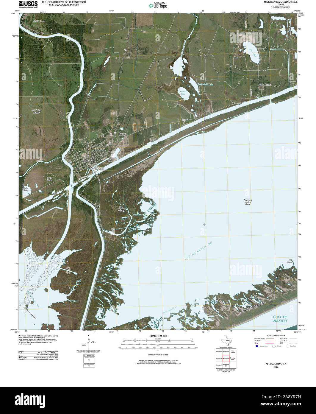 Map of matagorda texas hi res stock - Usgs Topo Map Texas Tx Matagorda 20100524 Tm Restoration 2A8YR7N