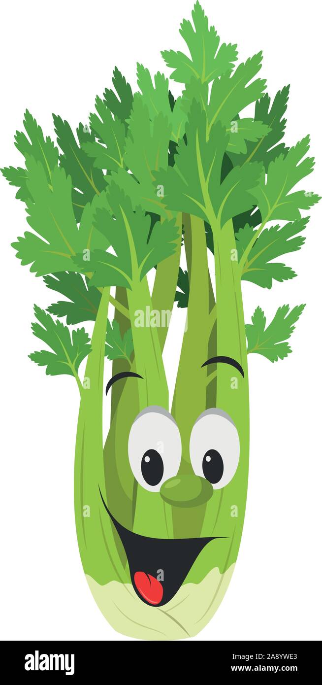 Vegetables Characters Collection: Vector illustration of a funny and  smiling celery in cartoon style Stock Vector Image & Art - Alamy