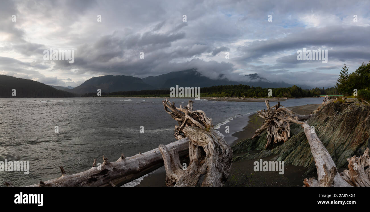 Port Renfrew, Vancouver Island, BC, Canada. Beautiful Panoramic View of a beach in a small town