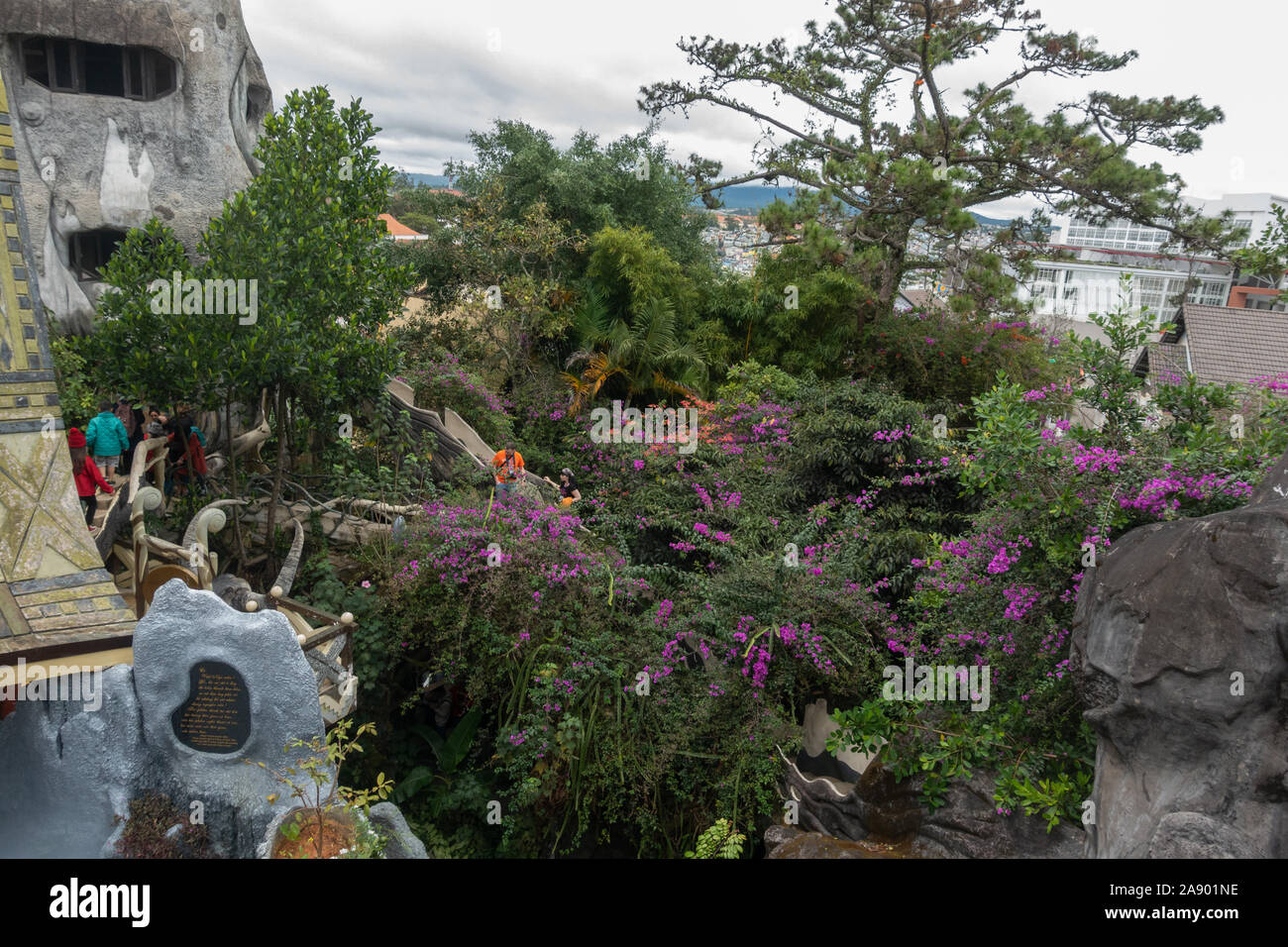 Plants and trees at Crazy House in Dalat, Vietnam Stock Photo
