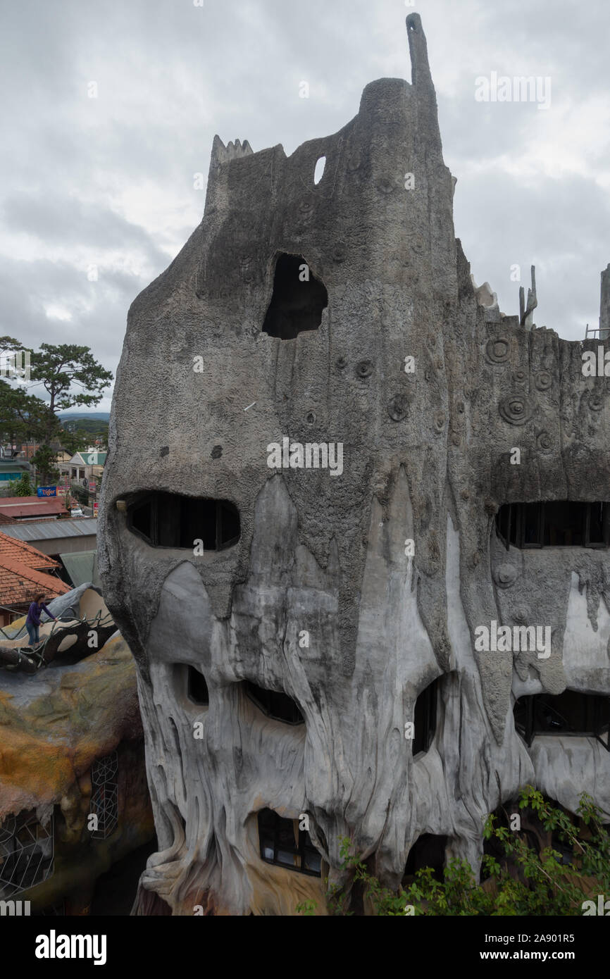 Interesting architecture at Crazy House in Dalat / Da Lat Vietnam Stock Photo