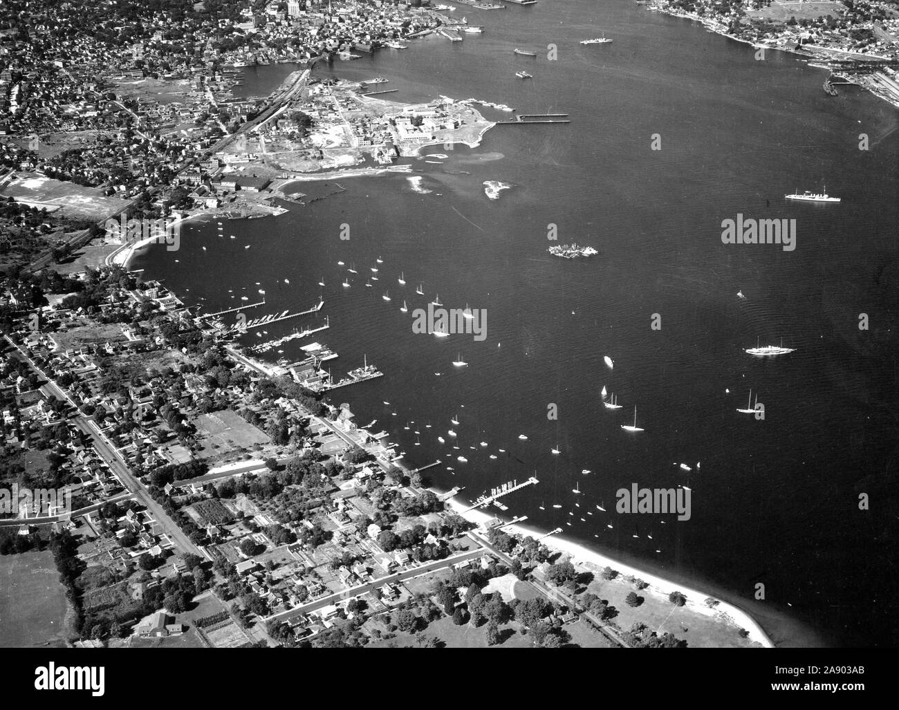 aerial view of Greens Harbor in New London, Connecticut Stock Photo Alamy