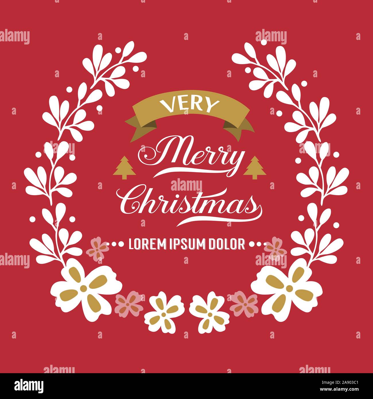 Handwritten greeting card of very merry christmas, with design ...